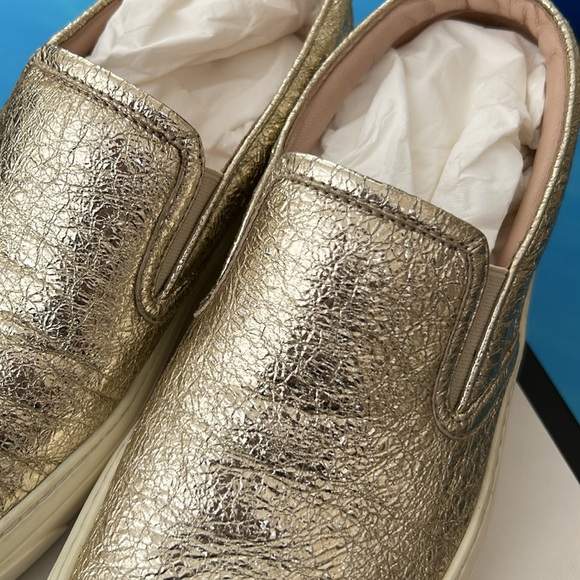 Authentic GUCCI Metallic Gold Foil Slip On Shoes Size 37 - Picture 3 of 7